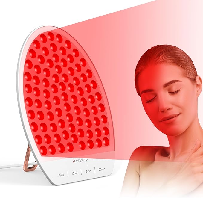 Red Light Therapy for Face and Neck, Near Infrared Light Panel with Adjustable Stand for Body, Red Light Therapy Lamp with 84 LEDs with Timer, 660nm & 850nm AlierGo