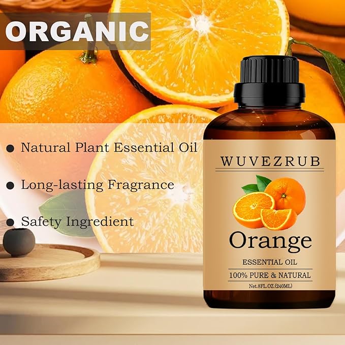 Orange Essential Oils, 240ML Pure and Natural Essential Oil for Aromatherapy Diffuser - Orange /8 Fl Oz - Bloomnest
