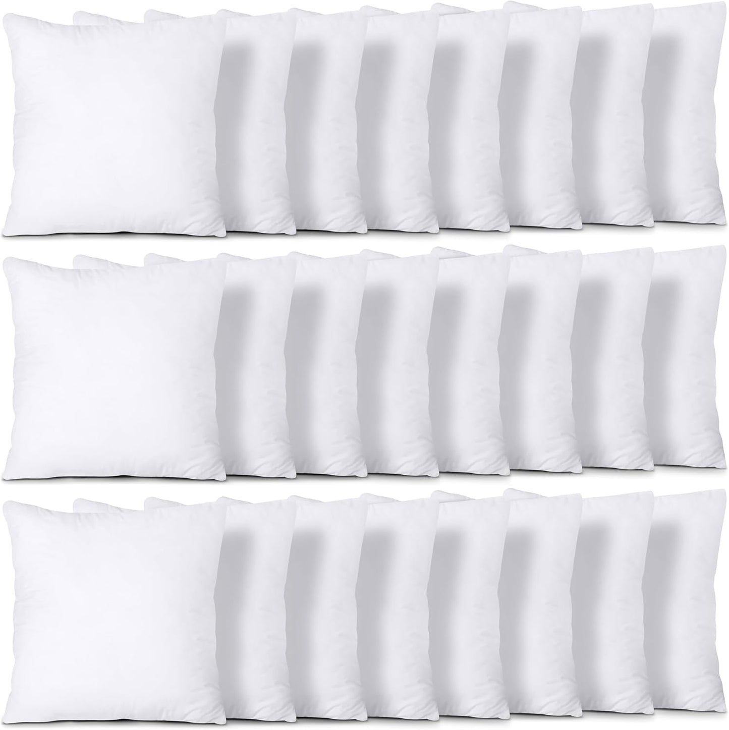 Utopia Bedding Throw Pillows (Set of 24, White), 16 x 16 Inches Pillows for Sofa, Bed and Couch Decorative Stuffer Pillow