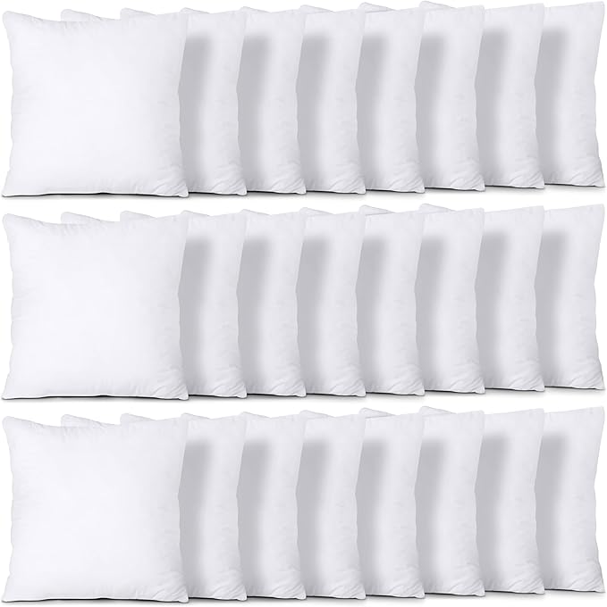 Utopia Bedding Throw Pillows (Set of 24, White), 18 x 18 Inches Pillows for Sofa, Bed and Couch Decorative Stuffer Pillow - Bloomnest