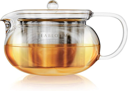 Teabloom Kyoto 2-in-1 Tea Kettle and Tea Maker – Glass Teapot with Removable Loose Tea Infuser – Tea Connoisseur's Choice - Bloomnest
