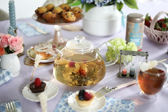 Teabloom Innovative Filtered Borosilicate Glass Teapot With Microdot Whole Leaf Tea Glass Infuser, 40 ounces – A Pure & Immersive Tea Experience – Tea Purist's Choice - Bloomnest