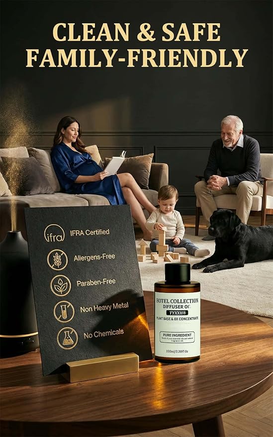 Hotel Diffuser Oil Inspired by Hilton Hotel – Fragrance & Essential Oil Blend for Waterless & Cold Air Diffusers – Floral, Lemon, Cedar – Long-Lasting Aroma – Aromatherapy, Home, Spa – 3.38 Fl Oz - Bloomnest