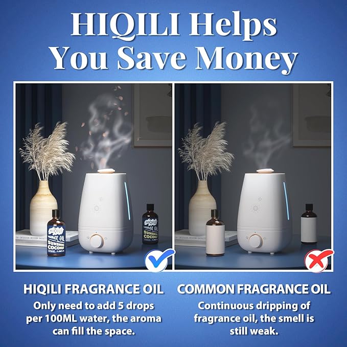 HIQILI Sunshine Coconut Fragrance Oil 100ml for Diffuser Car Freshies, Clean Fresh Scent for Candle Making Soap Laundry 3.38 Fl Oz HIQILI
