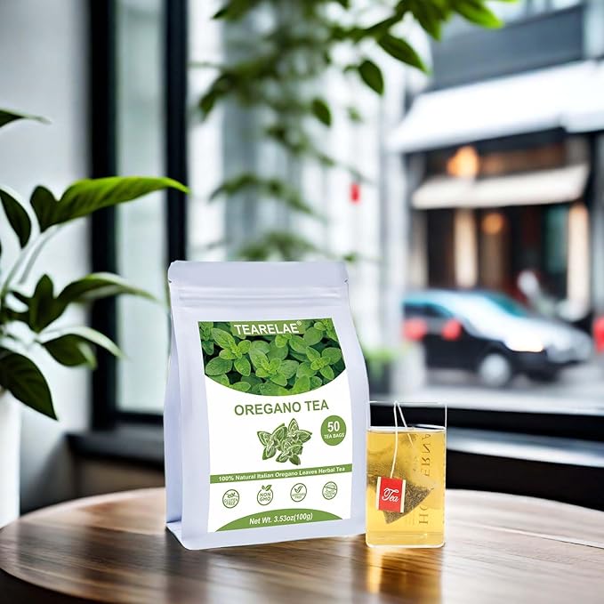 TEARELAE - Oregano Tea Bags - 50 Count - Premium Natural Oregano Leaves - Aid in Digestion, Rich in Antioxidants - Non-GMO - Caffeine-Free - Bloomnest