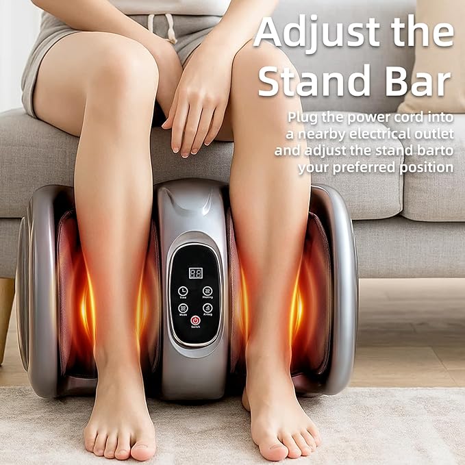 Shiatsu Foot Massager with Heat, Foot and Calf Massager Foot Massaging Machine for Home Office Use - Gifts for Men and Women (Grey) - Bloomnest