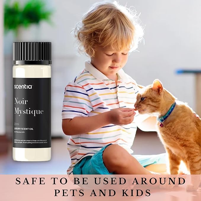 Scentia Noir Mystique – Hotel-Inspired Diffuser Oil, 20ml (0.67 fl oz) | Essential Oil Blend of Rose, Bergamot, Lemon & Musk | Luxury Aroma for Aromatherapy Diffusers & Humidifiers - Bloomnest