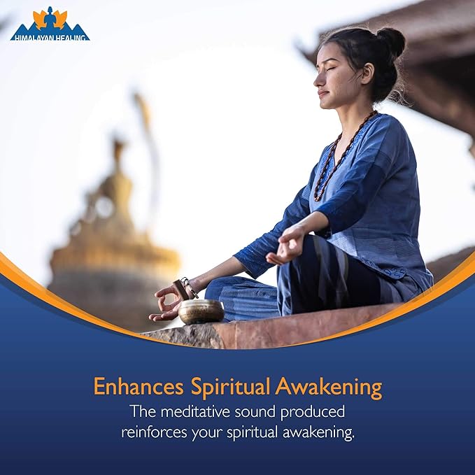 Tibetan Singing Bowl Set 4.2 inch with Holy Buddhist Mantra and Sacred Third Eye Symbol from Nepal~ Antique design suitable for Yoga, Meditation, Sound Healing & Chakra Balancing~ (4.2 Third EYE)