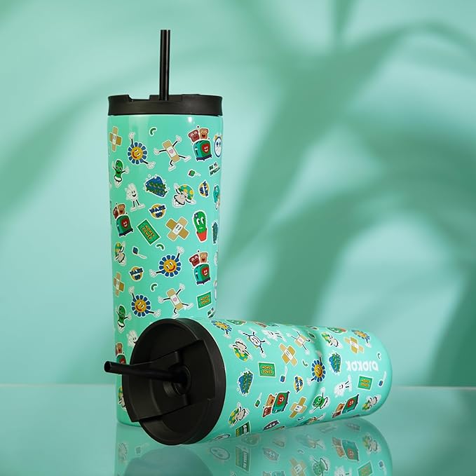 BJPKPK 30oz Insulated Tumbler With lid And Straw Stainless Steel Tumblers Travel Coffee Mug Reusable Thermal Cup,Playground - Bloomnest