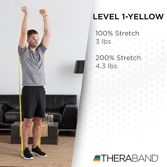 THERABAND Resistance Band, Black, Special Heavy, 50-Yard Roll, Latex Elastic Band for Exercise - Bloomnest