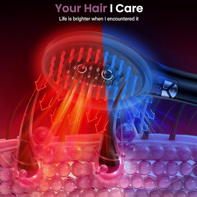 6-in-1 Rechargeable Scalp Massager Oil Applicator, Nano Mist, Electric Scalp Vibration Brush for Home Spa, Effortless Detangling & Relaxation Head Massage Tool for All Hair Types Bloomnest