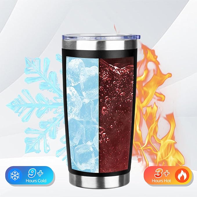 20oz Tumbler Bulk with Lid and Straw, Stainless Steel Double Wall Vacuum Insulated Travel Mug, Powder Coated Coffee Cups for Hot and Cold Drinks,Funny Gifts for Women Men(Black,4) - Bloomnest