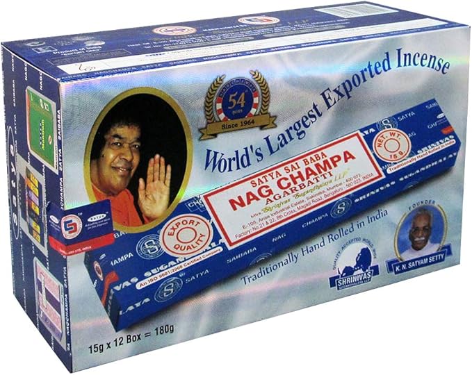 Nag Champa Incense Sticks 15g x 12 and Incense Stick Holder Bundle - Bloomnest