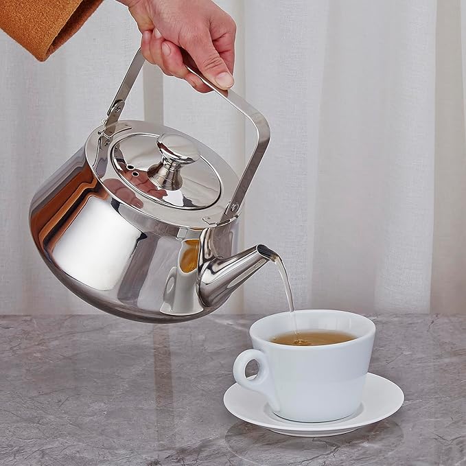 SANQIAHOME 2.1 Quart stainless steel teapot with Infuser A modern, minimalist style
