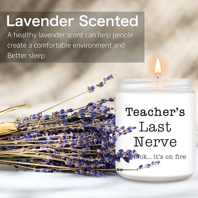 Homsolver Teacher Appreciation Gifts for Women, Christmas Birthday Valentines Retirement Thanksgiving Teachers' Day Graduation Season, Teacher’s Last Nerve Scented Candles - Bloomnest
