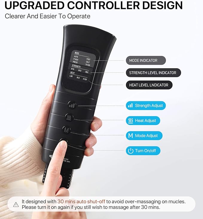 ALLJOY Leg Massager for Circulation and Pain Relief FSA, Sequential Compression Boots for Leg Recovery, Leg Massager with Heat and Compression, FSA/HSA Eligible, Gifts for Men Women