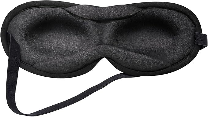 Ultra-Thin 3D Sleep Mask for Side Sleepers, Men, Women, Lash Extensions – Soft, Breathable and Lightweight Blackout Sleeping Eye Mask for Travel, Naps, Airplane, Adjustable, Mens (Black) - Bloomnest