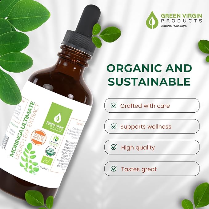 Green Virgin Moringa Ultimate Liquid Leaf Extract - 2 Fl Oz (Pack of 1) - Bloomnest