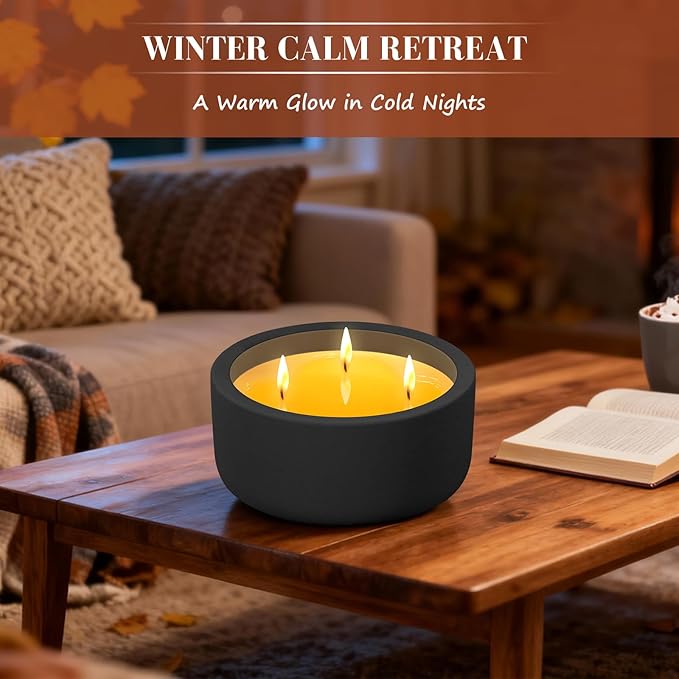 Viyffo Fall Candle – Eucalyptus & Rosemary, 3 Wick Large Scented Candle, 20oz Soy Wax, Aromatherapy Candle for Home Décor, Long-Lasting Fragrance, Perfect for Autumn & Holiday Seasons Gift - Bloomnest