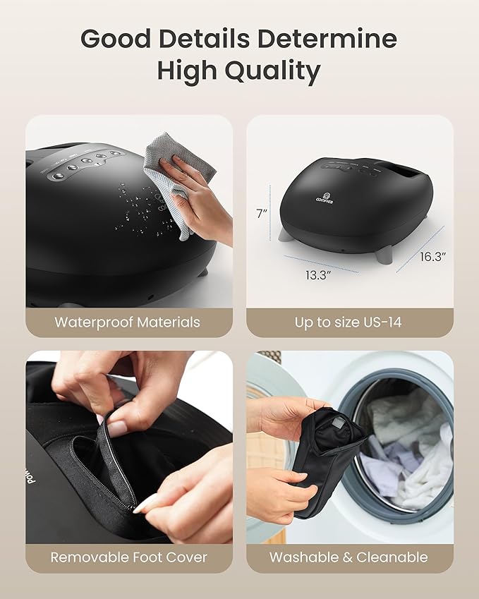 COMFIER Foot Massager with Heat,Shiatsu Foot Massager with Dual Heating,3 Kneading & 3 Compression,Heated Feet Massage for Plantar Fasciitis, Fits Up to Size 14,Gifts for Women Men - Bloomnest