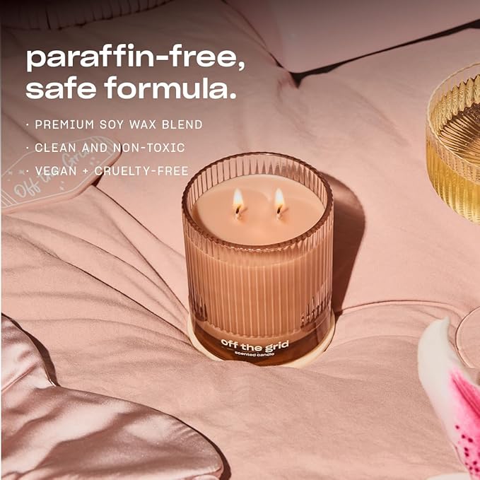 Off The Grid Luxury Scented Candle by Snif, Warm and Calming Candle, 50+ Hours, 100% Cotton Fiber Wicks, Soy Wax Blend, Non-Toxic, Vegan, 8.5 oz - Bloomnest