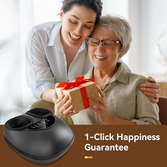 Shiatsu Foot Massager Machine - Toasty Toes Heaven! Heat Surge Technology for Couch Potatoes & Workaholics, Deep Kneading Therapy, Ergonomic Contoured Design - Bloomnest