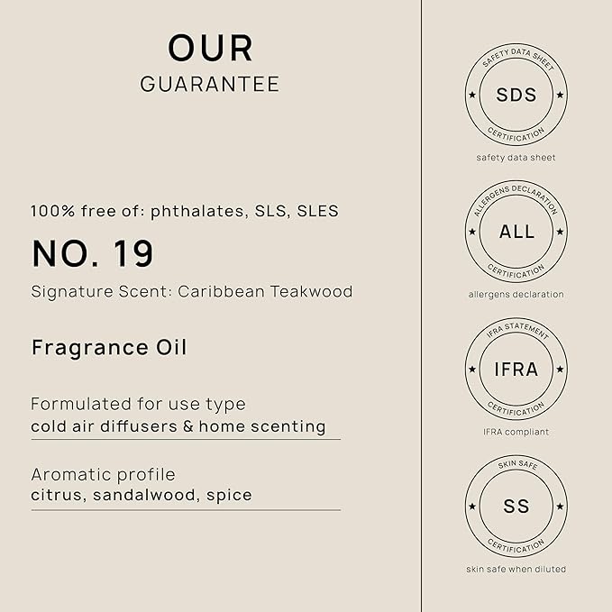 VINEVIDA [Gallon (128 Fl Oz)] Caribbean Teakwood Fragrance Oil for Cold Air Diffusers, Essential Oils for Diffuser Oil Refill & Air Freshener Room Spray - Bloomnest