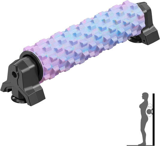 Foam Roller with Suction Cup Stand, 21 inch Trigger Point Deep Tissue Massage Foam Roller,Medium Density Grid Bracket Foam Rollers, Myofascial Release, Relieves Leg Muscle Pain, Gym Equipment