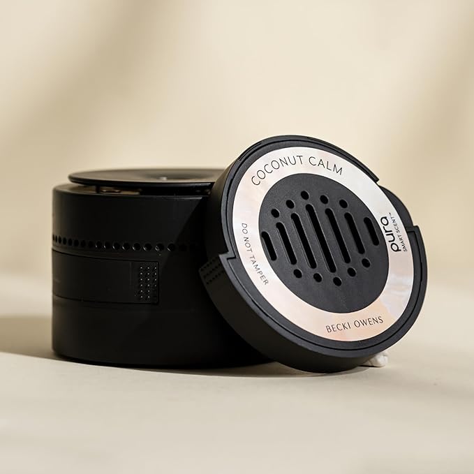Pura and Becki Owens - Pura Car Scent Refill - Fragrance for Car Diffuser - Clean & Safe Luxury Diffuser Scent - Long-Lasting Fragrance for 30 Days of Aroma - Coconut Calm - Bloomnest