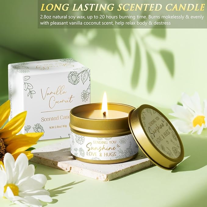 Birthday Gifts for Women Self Care Get Well Soon Gift Baskets, Spa Care Package Thinking of You Gift Set, Sympathy Inspirational Sunflower Valentines Day Gifts for Her Women Mom Friends Sister Wife - Bloomnest
