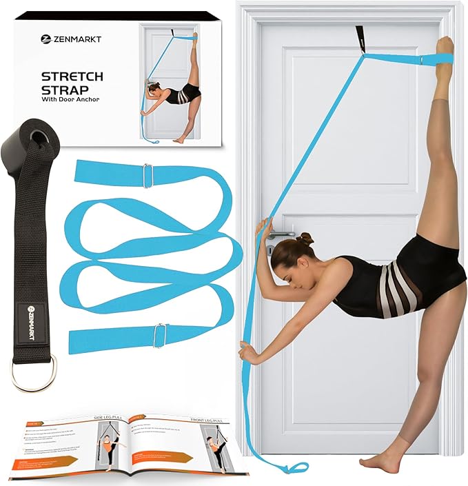 Stretching Strap With Door Anchor - Stretching Equipment to Improve Legs Flexibility - Splits Trainer For Home Ideal In Ballet, Dance, Cheerleading, Taekwondo, Yoga, Pole Dancing & Gymnastics - Bloomnest