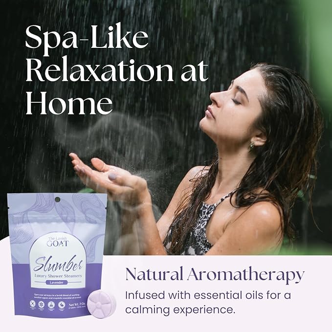 TLG Slumbers Shower Steamers Aromatherapy 7 Pack – USA Made with Extra Menthol, Lavender Essential Oil – Relaxing Shower Bombs for Sleep, Stress Relief & Spa – Gift for Men & Women - Bloomnest