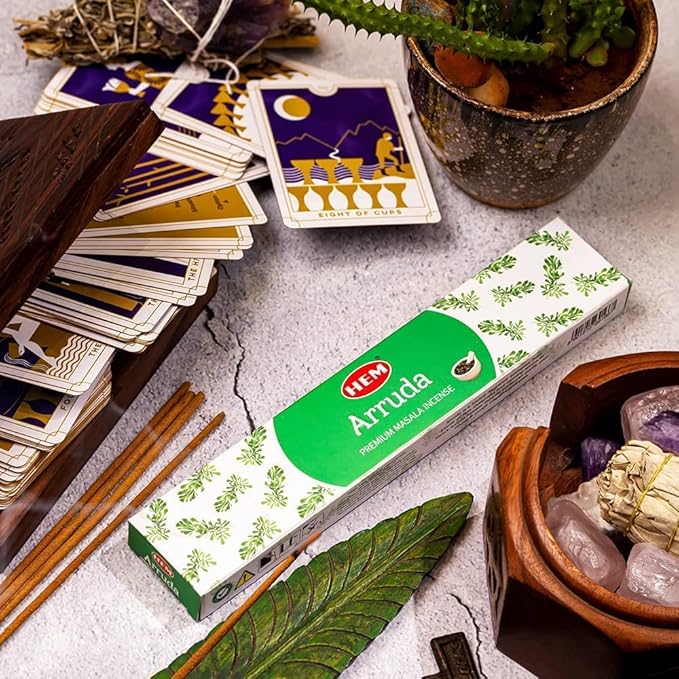 Hem Arruda Masala Incense Sticks | Natural Fragrance of Sandalwood for Positivity | Smudge Healing Incense for Stress Relief & Cleansing | Gift Set - Pack of 12 (15 GMS Each)