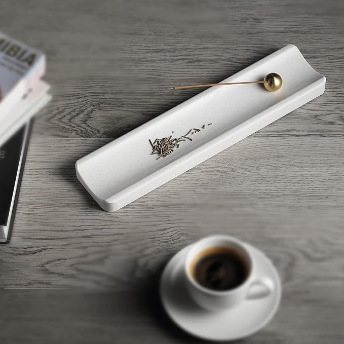 Koville Italian Quarella Engineered Marble Incense Holder, Incense Holders for Sticks, Sturdy Incense Burner Ideal for Meditation and Relaxing, Easy to Clean(Ariete Quarella) - Bloomnest