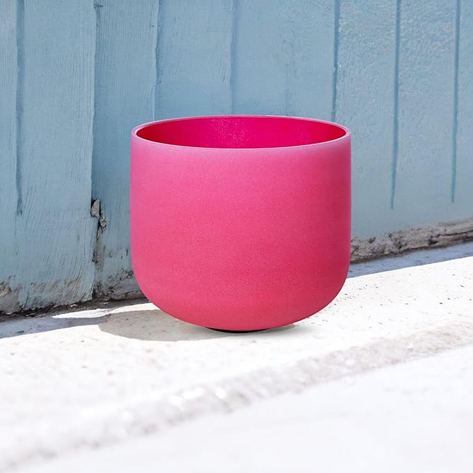 Red C Note Root Chakra 8 inch Quartz Crystal Singing Bowl, for Healing Mindfulness Meditation Yoga Sound Baths, with Case Rubber Mallet