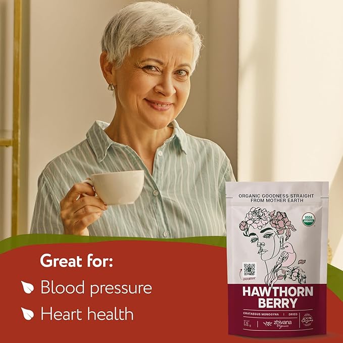 Hawthorn Berry Tea Organic (32oz.) - Hawthorne Berries for Herbal Tea, Tinctures, Recipes - Wild Crop - European Origin - Bloomnest