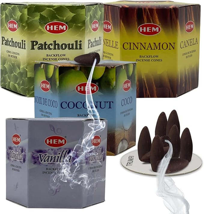 Variety Pack Backflow Incense Cones for Smoke Fountain Haze Falls Waterfall Aromatic and Mat Bundle #5 TRUMIRI