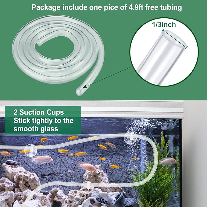 2 Pack 80GPH (4W 300L/H) Submersible Water Pump with 4.9ft Tubing (1/3-Inch ID), 3 Nozzles for Aquarium, Pond, Fish Tank, Hydroponics - Bloomnest