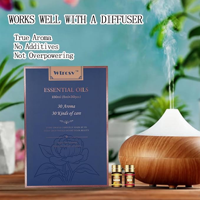 Essential Oils Set-Essential Oils-Perfect for Diffuser, Humidifier,Aromatherapy, Massage,Soap Making,Skin & Hair Care,30x5 ml - Bloomnest