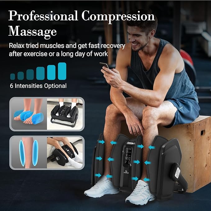 Shiatsu Foot Massager with Heat, FSA Eligible Electric Foot Calf Massager with Remote, Multi-Level Compression Deep Kneading Feet Massage Machine for Neuropathy Plantar Fasciitis Circulation - Bloomnest