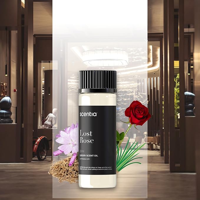 Scentia Hotel Diffuser Oil Inspired by Fairmont Hotel Scent - 20 mL 0.67 fl oz - Fragrance Oil Blend Rose, Oud Wood & Clove Notes for Aromatherapy Diffusers and Humidifiers - Lost Rose - Bloomnest