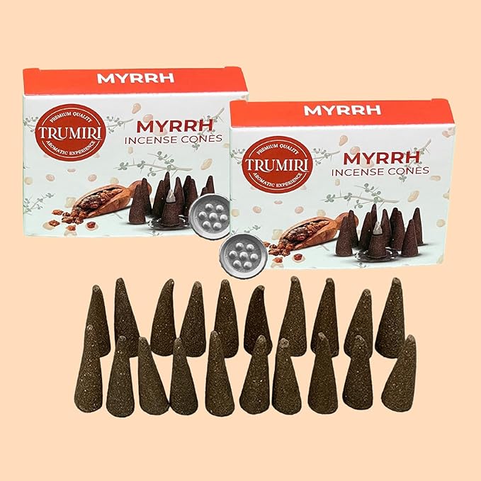 TRUMIRI Myrrh - Scented Incense Cones - Total 20 Cone Incense - Dual Pack of 10 Insence Cones - Incense Cones Scented - Cone Incense Scents - Insense Cones - Incent Cone TRUMIRI