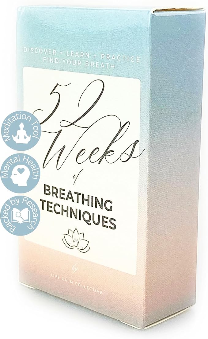 Calm Collective 52 Breathwork Cards - Vagus Nerve Breathing Exercises for Anxiety Relief, Emotional Regulation, & Cortisol Manager - Biohack Mental Health & Relaxation Gift (Travel Size) CalmCollective