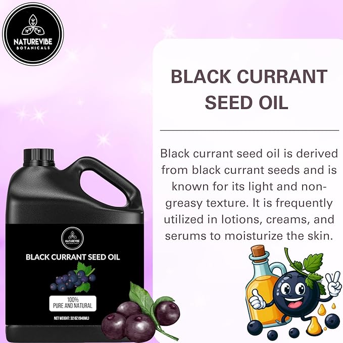 Naturevibe Botanicals Black Currant Oil 32 Ounces | 100% Pure and Natural | Great for Skin Care and Hair Care - Bloomnest