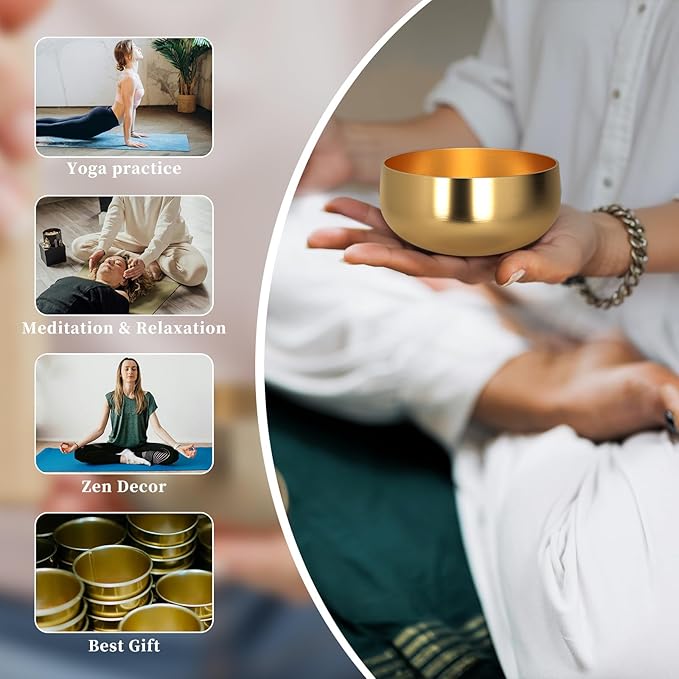 Tibetan Singing Bowl Set - 4" Handcrafted Meditation Sound Bowl for Yoga, Mindfulness Chakra Healing & Stress Relief | Complete Kit with Cushion & Mallet | Spiritual Gifts for Beginners (4 Inch) - Bloomnest
