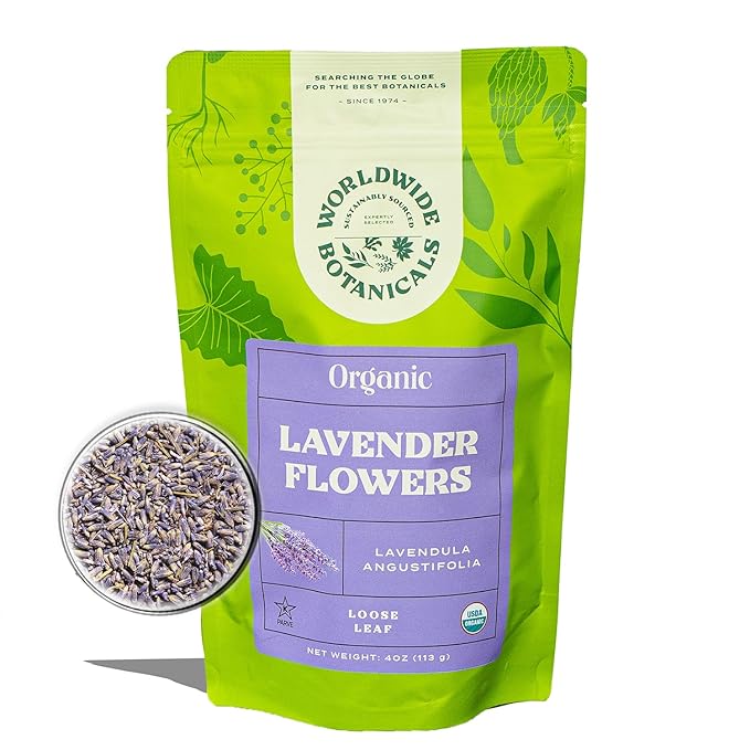 Worldwide Botanicals Organic Lavender Flowers, 4 ounces, Pure European Lavender buds, Perfect for Aromatherapy, Sachets, Wedding celebrations, Tea flavoring, Eye pillows Scenting The Home - Bloomnest