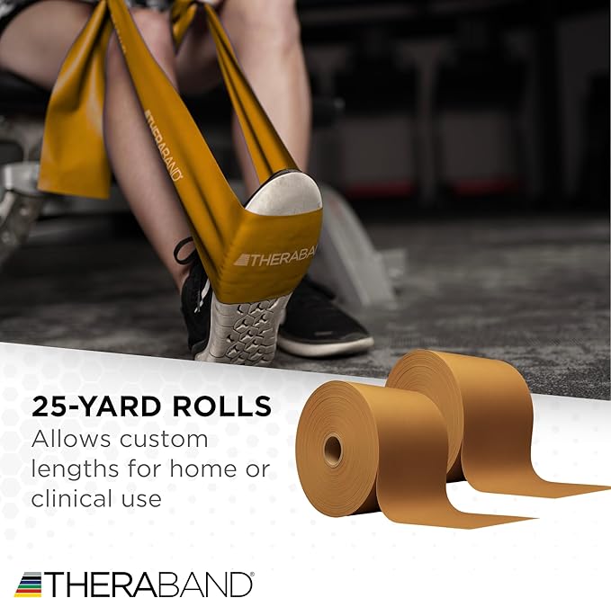 THERABAND Resistance Band, Black, Special Heavy, 50-Yard Roll, Latex Elastic Band for Exercise - Bloomnest
