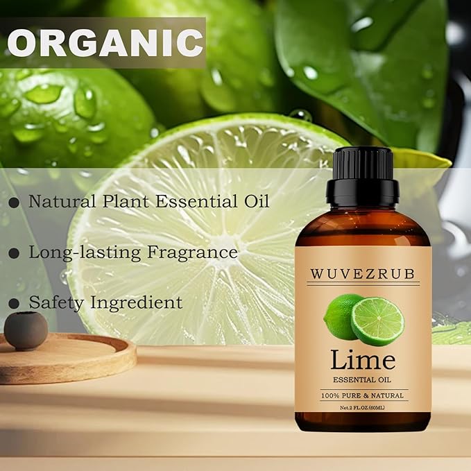 Lime Essential Oil -, Pure and Natural, 60ML / 2 Fl Oz for Aromatherapy Diffuser - Bloomnest