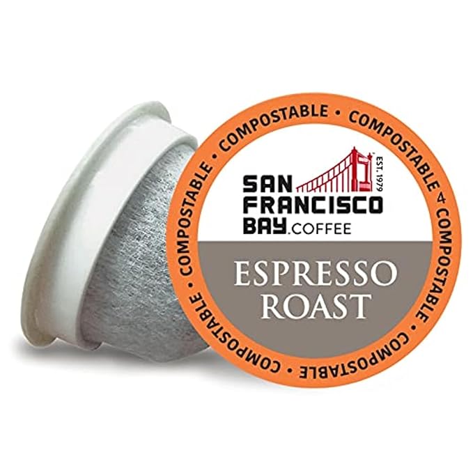 San Francisco Bay Compostable Coffee Pods - Espresso Roast (36 Ct) K Cup Compatible including Keurig 2.0, Dark Roast - Bloomnest