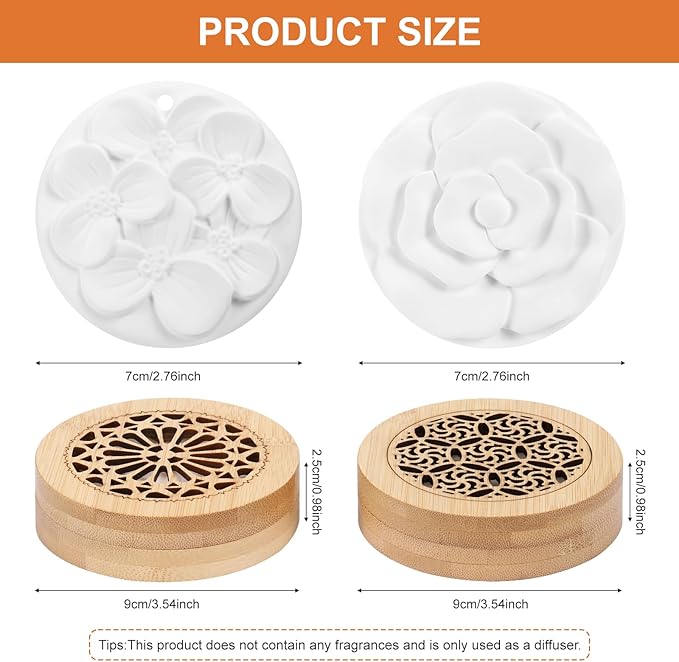 2 Pcs Essential Oil Diffuser Stone, Diffuser for Essential Oils Great for Decorating at Home, Office or Car, and Gift-Giving - Bloomnest